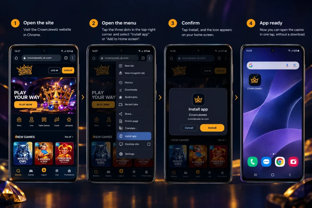 crown jewelz pwa android